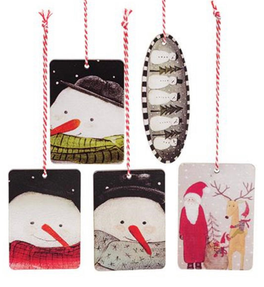 Set of 5 Snowman Gift Tags
